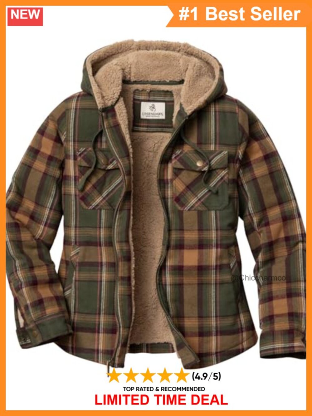 Hooded Shacket Berber Lined Shirt Jacket Quilted Plaid Fall Layer